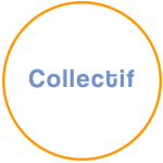 Cercle orange avec en son centre : collectif