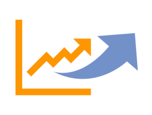 Tendance à la hausse avec un remplissage uni