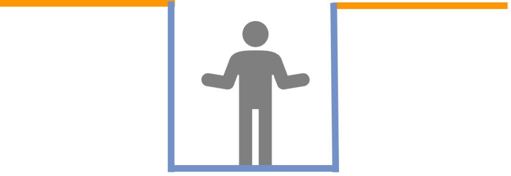 bonhomme dans un creux