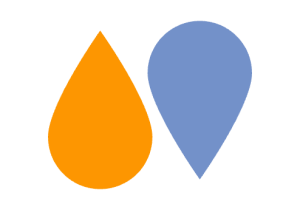 2 gouttes avec emplissage uni